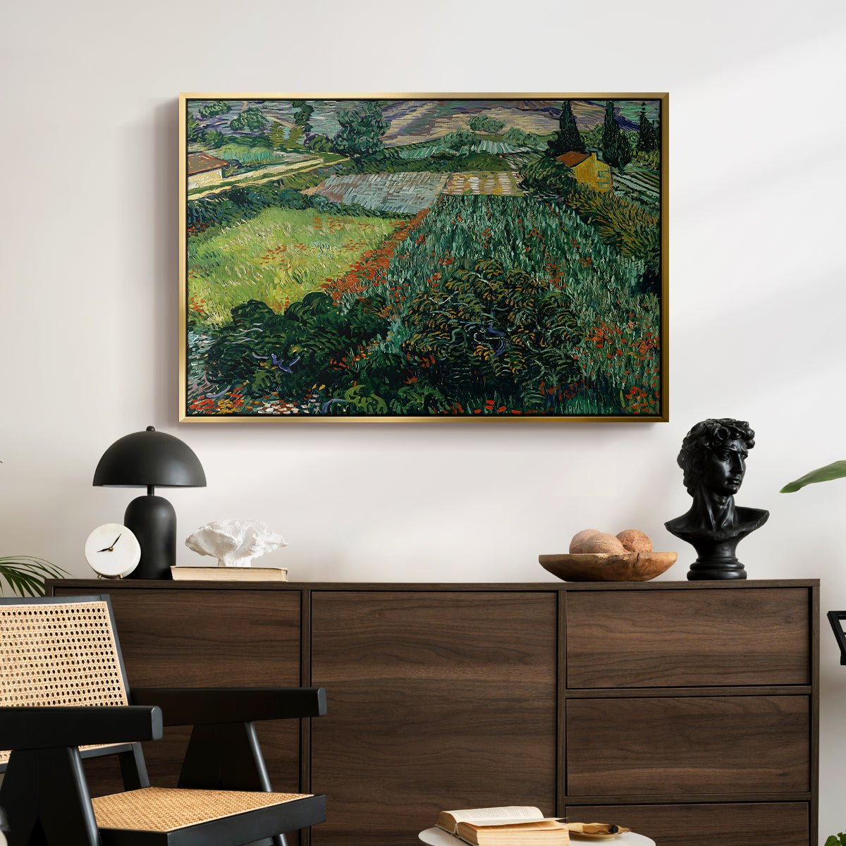 Field with Poppies, Saint-Rémy, 1889 - Floater Framed Canvas Print