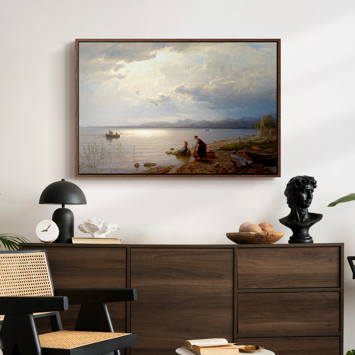 On the Banks of the Chiemsee, 1871 - Floater Framed Canvas Print