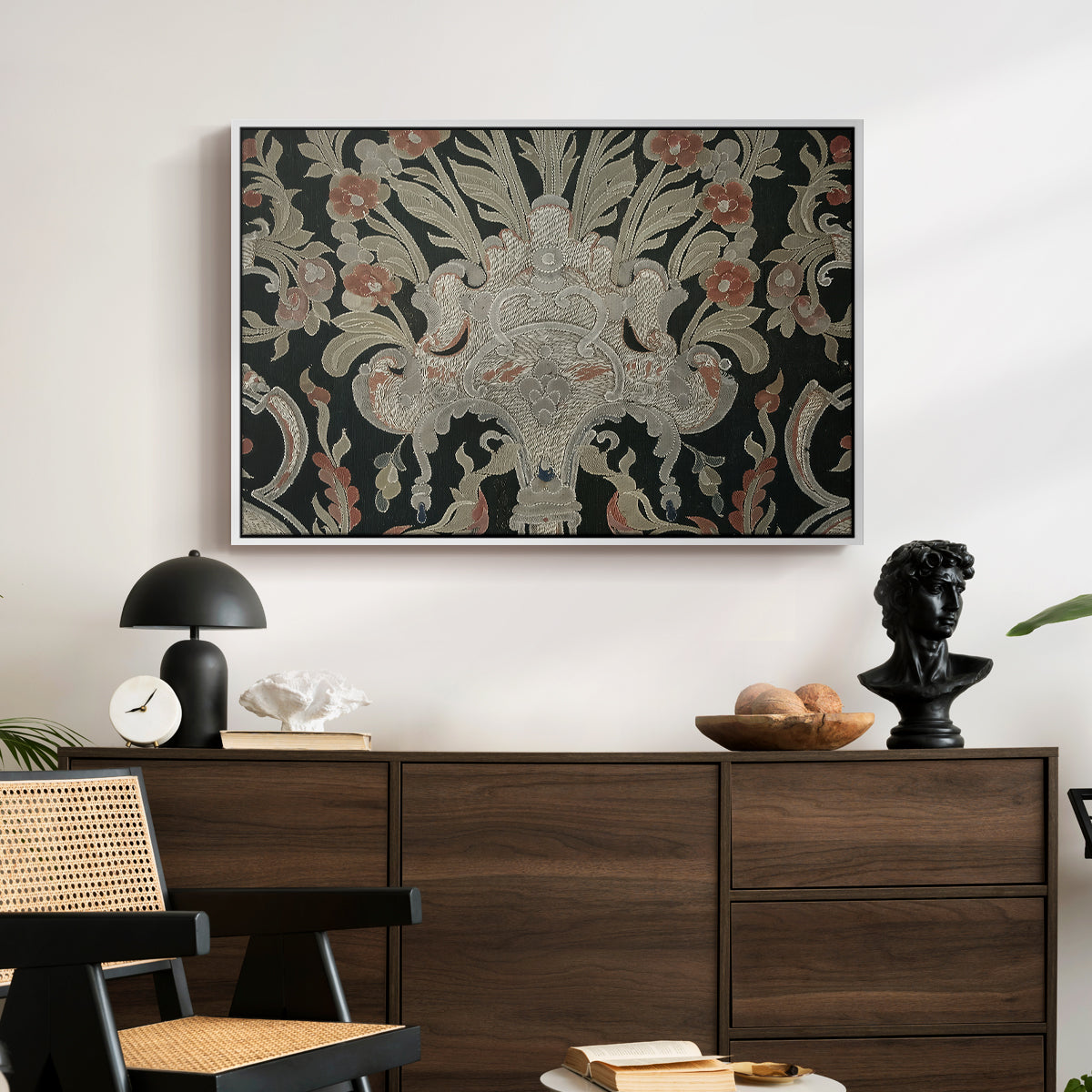 Hanging (Printed Textile), c. 18th Century - Floater Framed Canvas Print