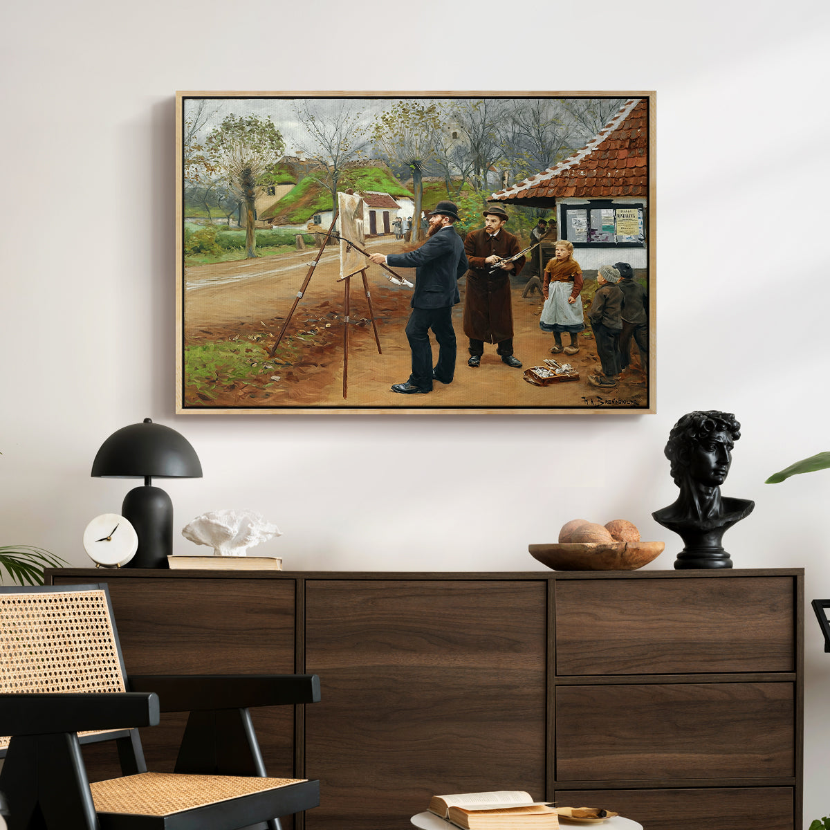 L. A. Ring Painting near Aasum Smithy, 1893 - Floater Framed Canvas Print