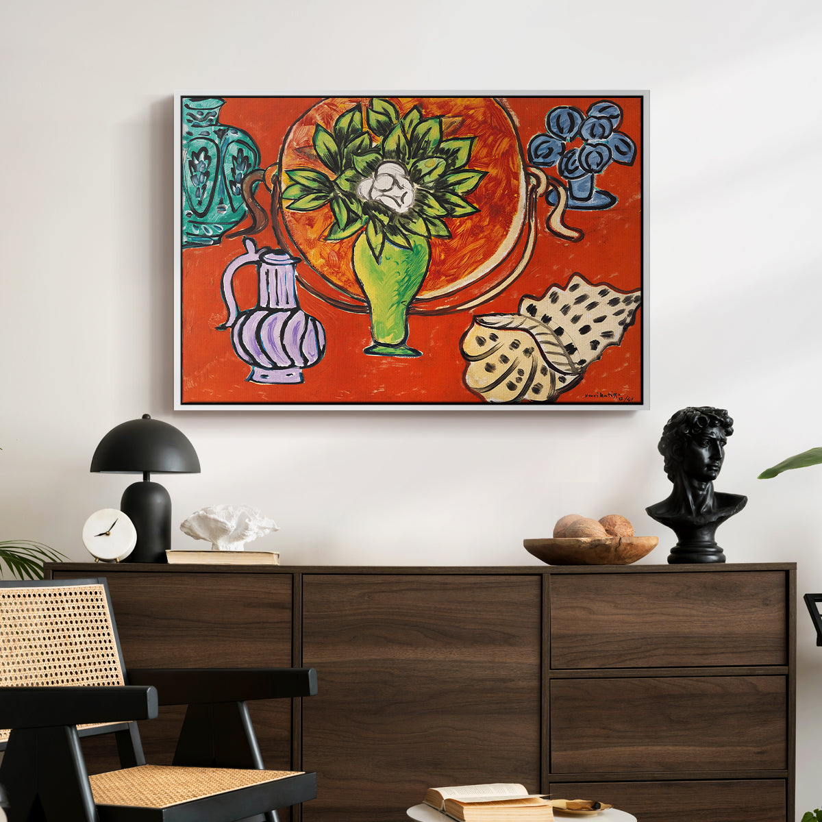 Still Life with a Magnolia (Nature morte au magnolia), 1941 - Floater Framed Canvas Print