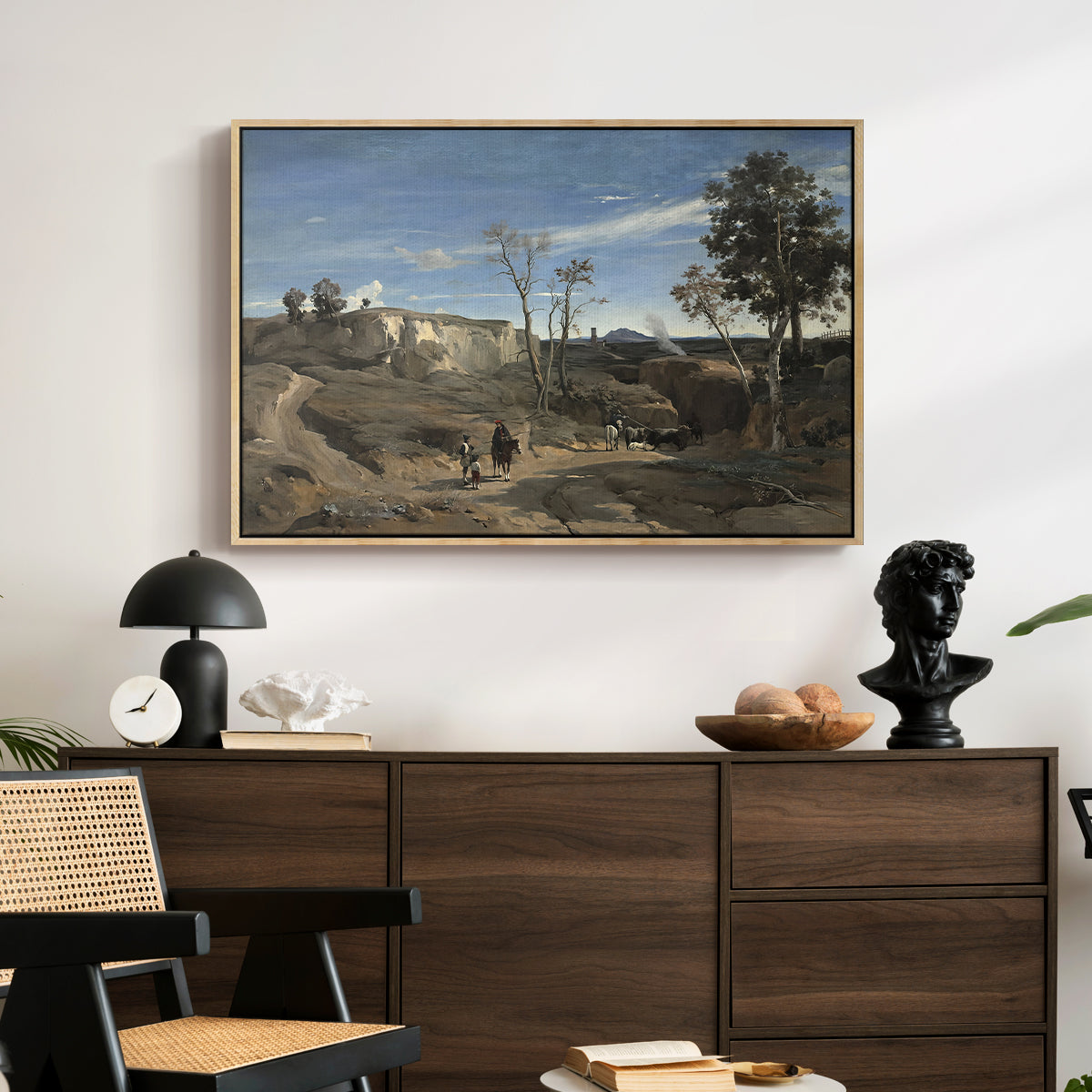 La Cervara, the Roman Campagna, c. 1830-1831 - Floater Framed Canvas Print
