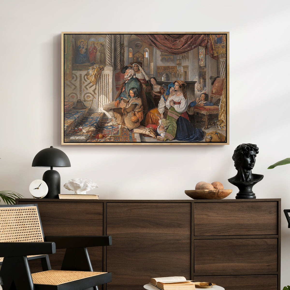 Roman Pilgrims, 1854 - Floater Framed Canvas Print