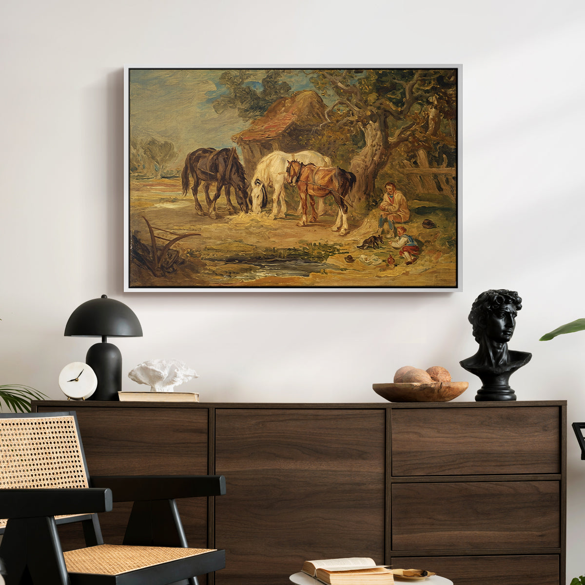 The Midday Meal, 1835 - Floater Framed Canvas Print