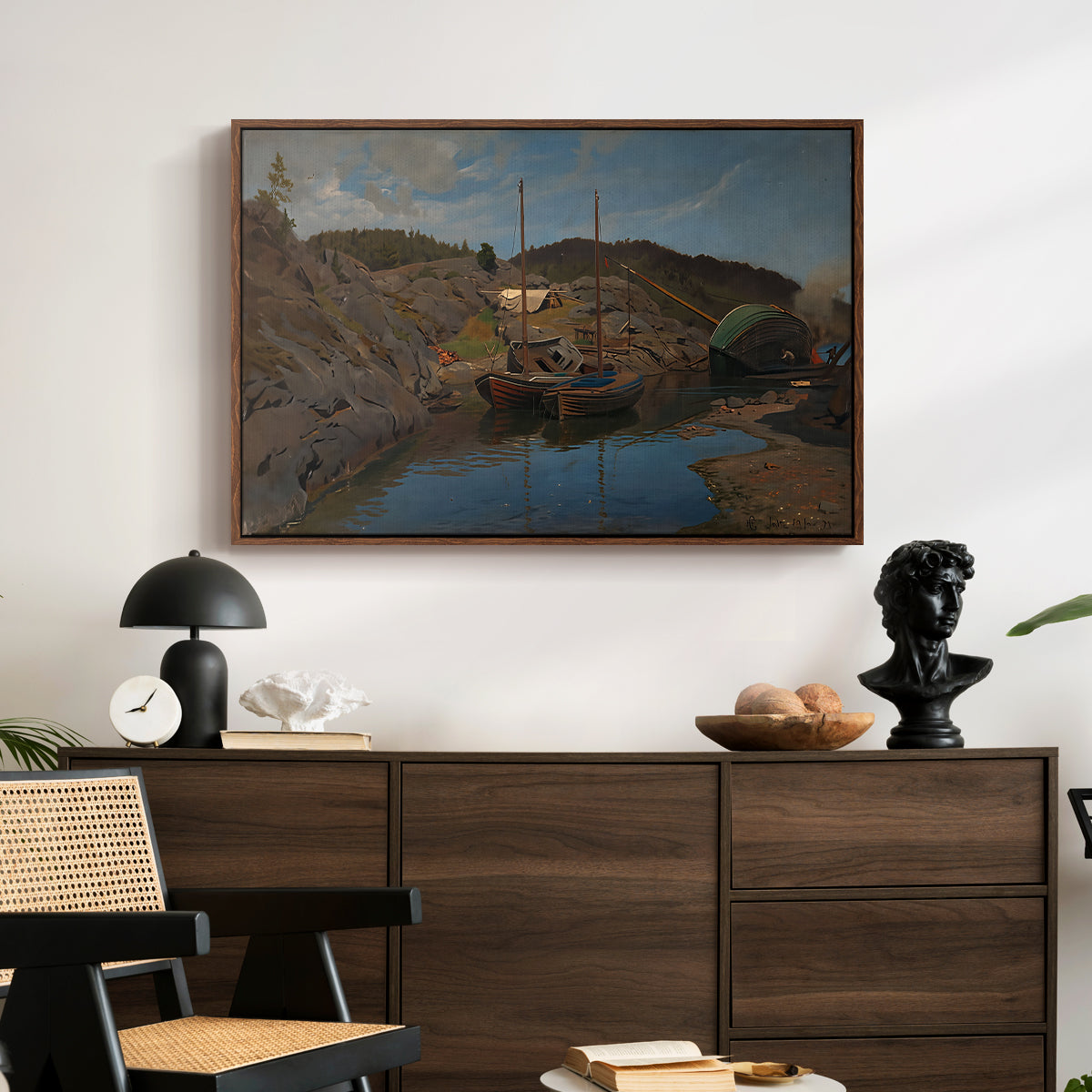 Pilotboats, 1875 - Floater Framed Canvas Print
