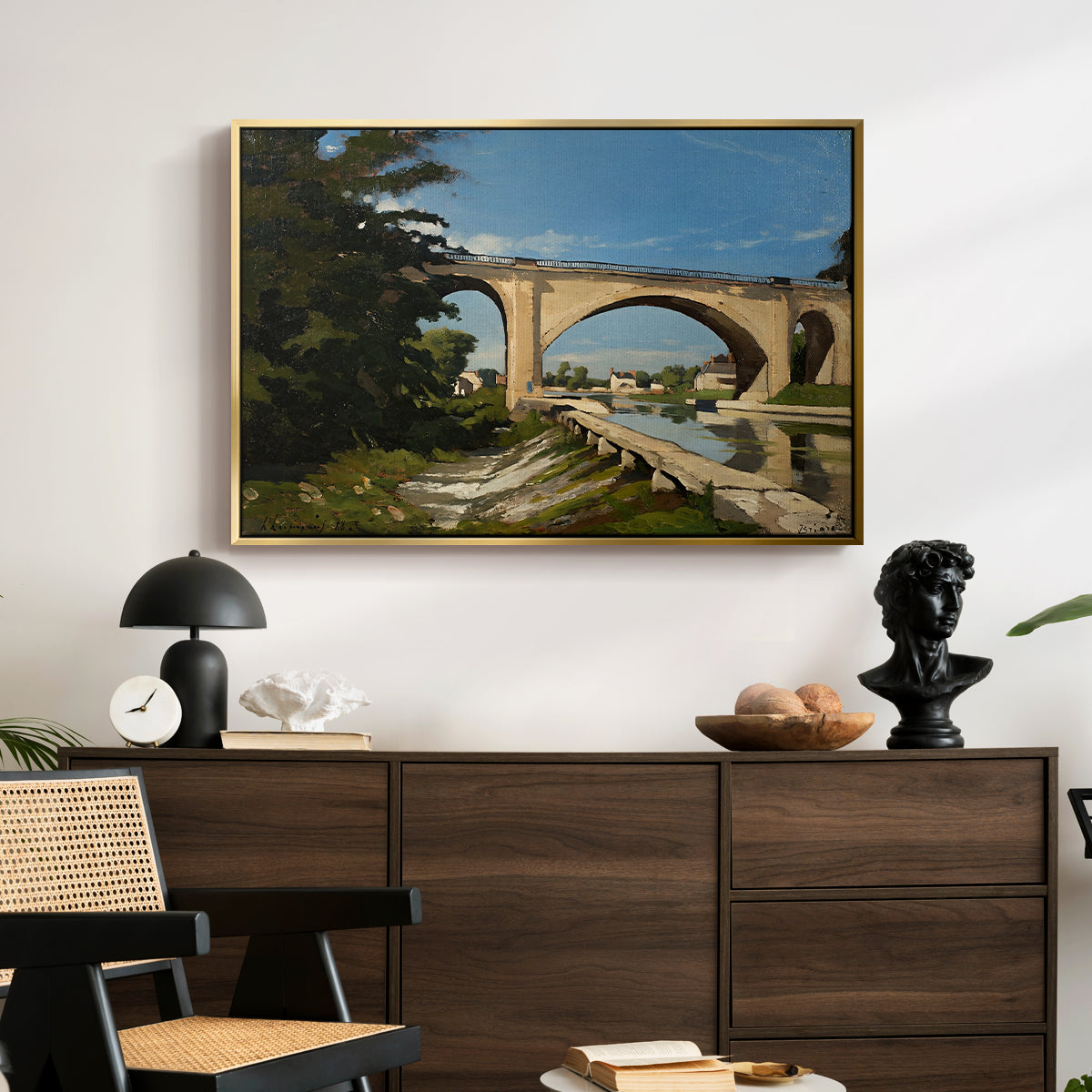 The Railroad Bridge at Briare, 1888 - Floater Framed Canvas Print