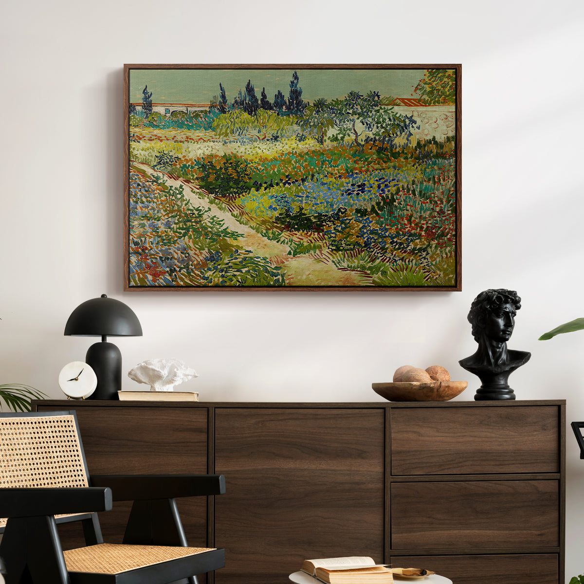 Garden at Arles, 1888 - Floater Framed Canvas Print