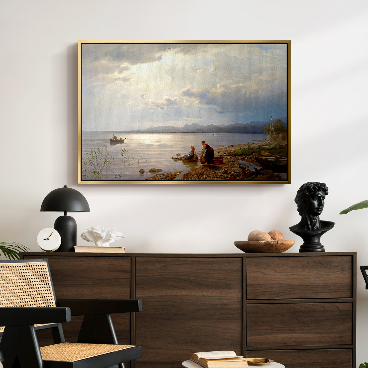 On the Banks of the Chiemsee, 1871 - Floater Framed Canvas Print