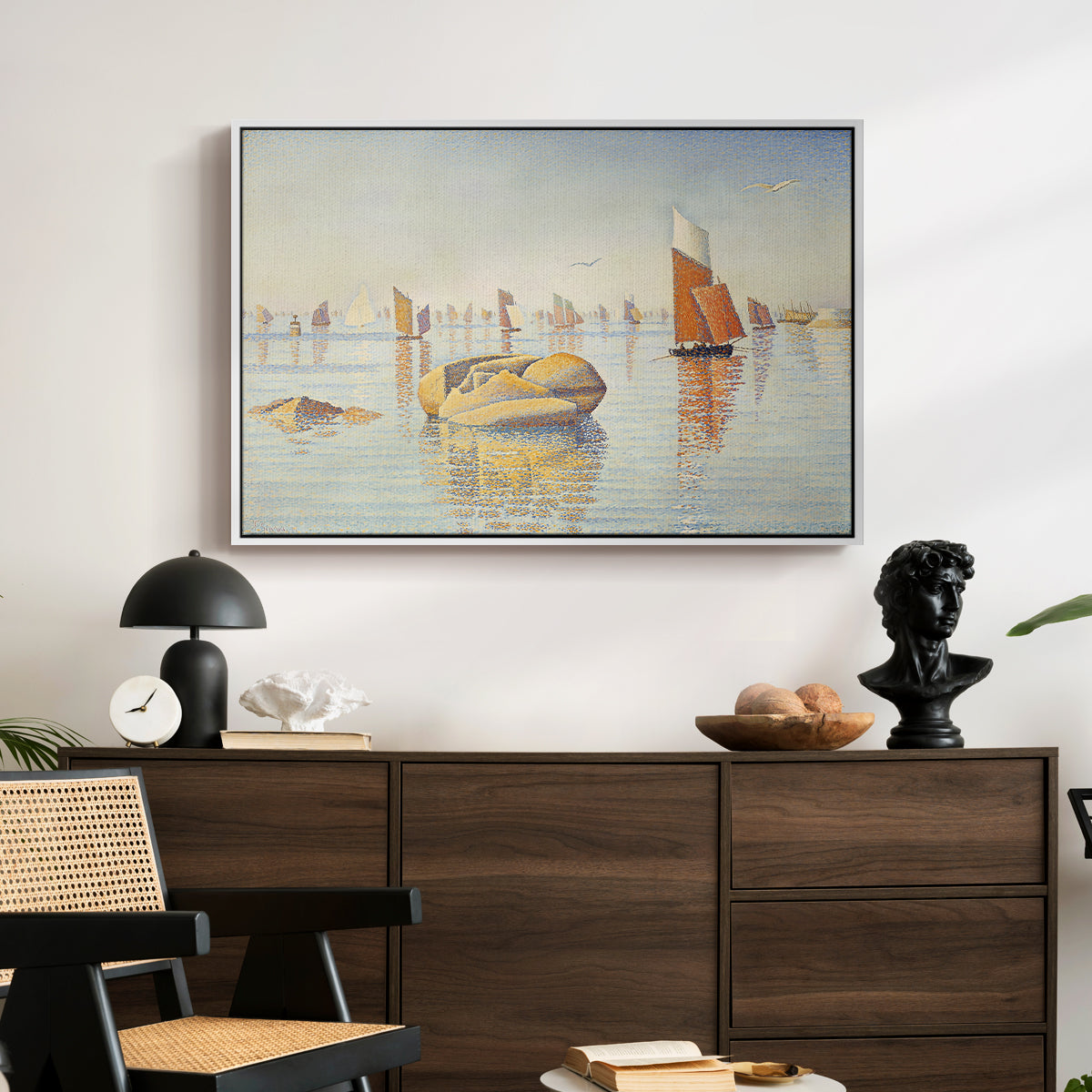 Concarneau, Quiet Morning, Opus 219, 1891 - Floater Framed Canvas Print