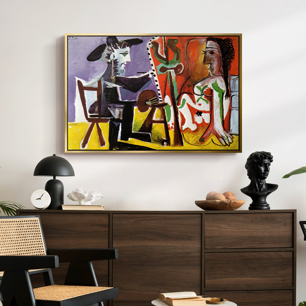 The Painter and His Model, 1963 - Floater Framed Canvas Print