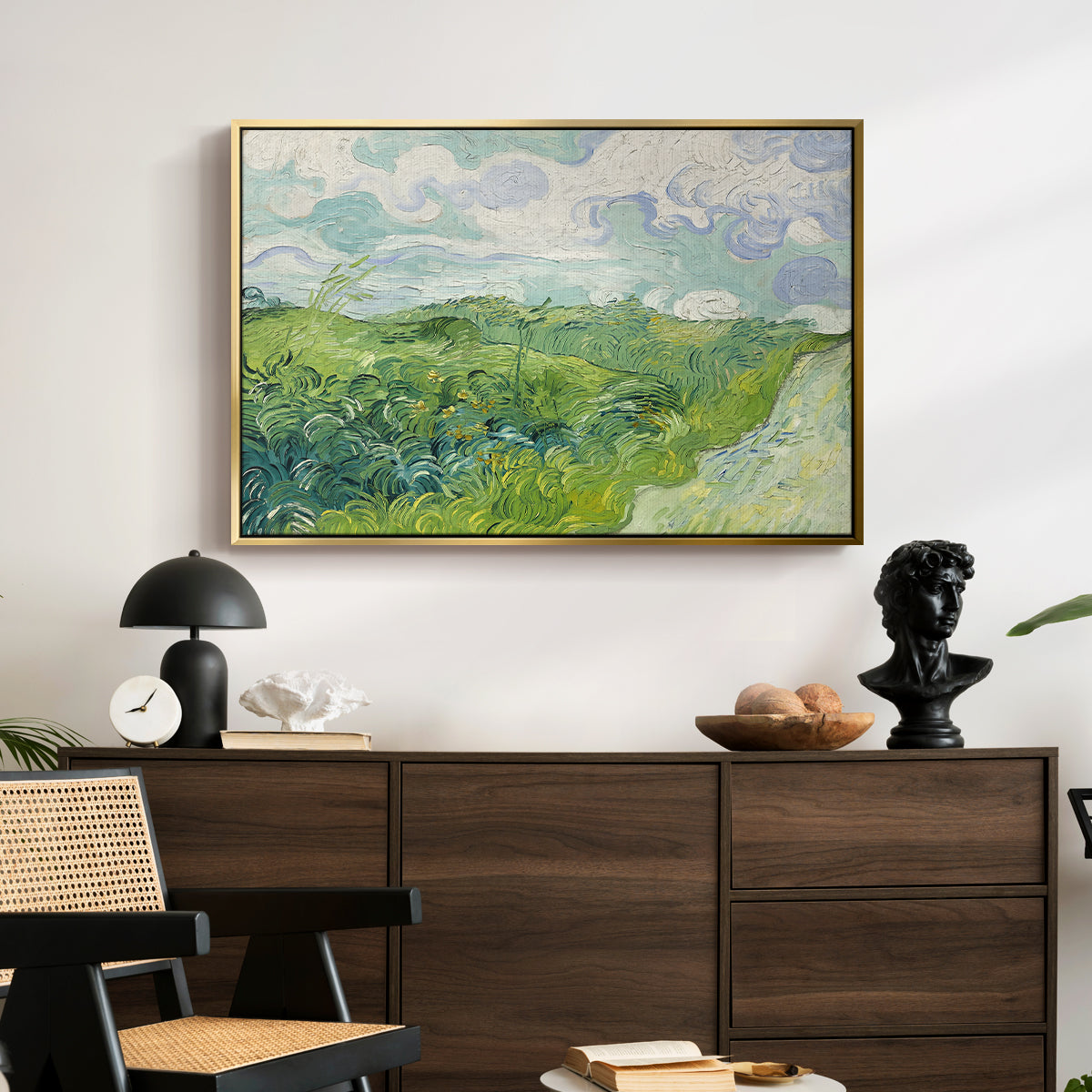 Green Wheat Field, Auvers, 1890 - Floater Framed Canvas Print