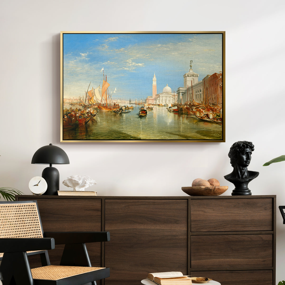 Venice: The Dogana and San Giorgio Maggiore, 1834 - Floater Framed Canvas Print