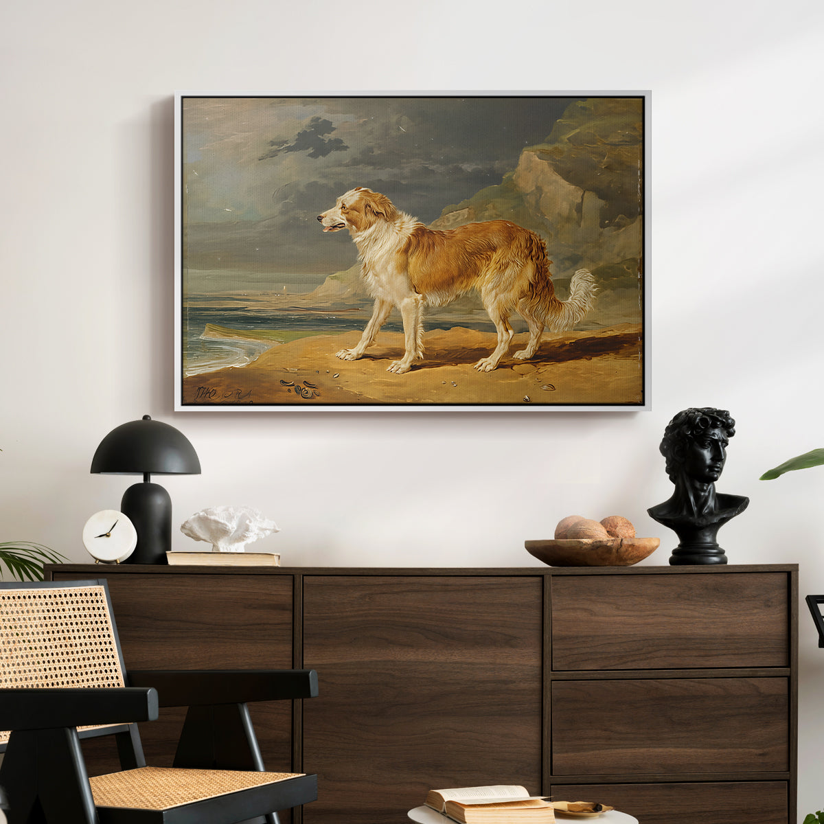 Rough-Coated Collie, 1809 - Floater Framed Canvas Print
