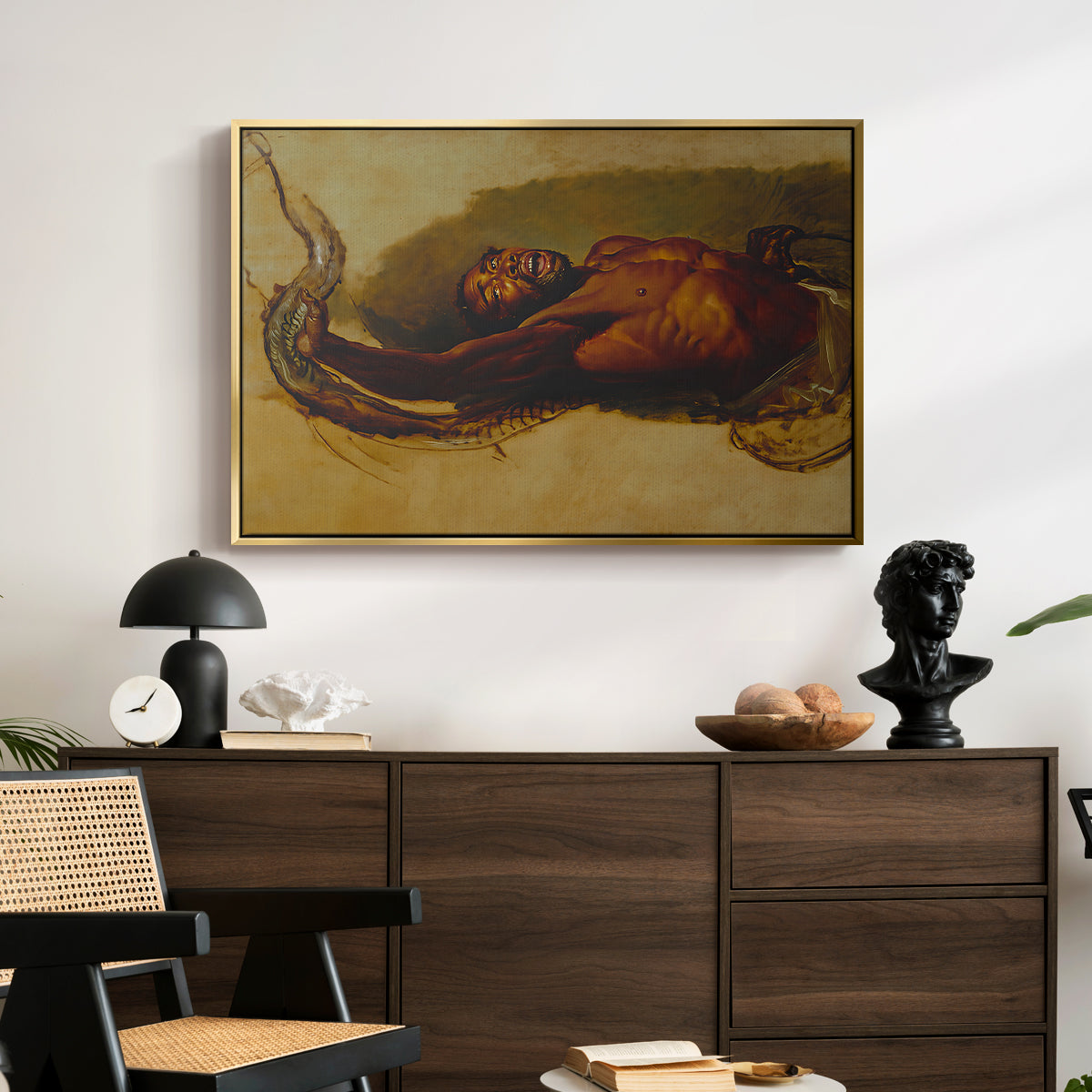 Man Struggling with a Boa Constrictor, c. 1803 - Floater Framed Canvas Print