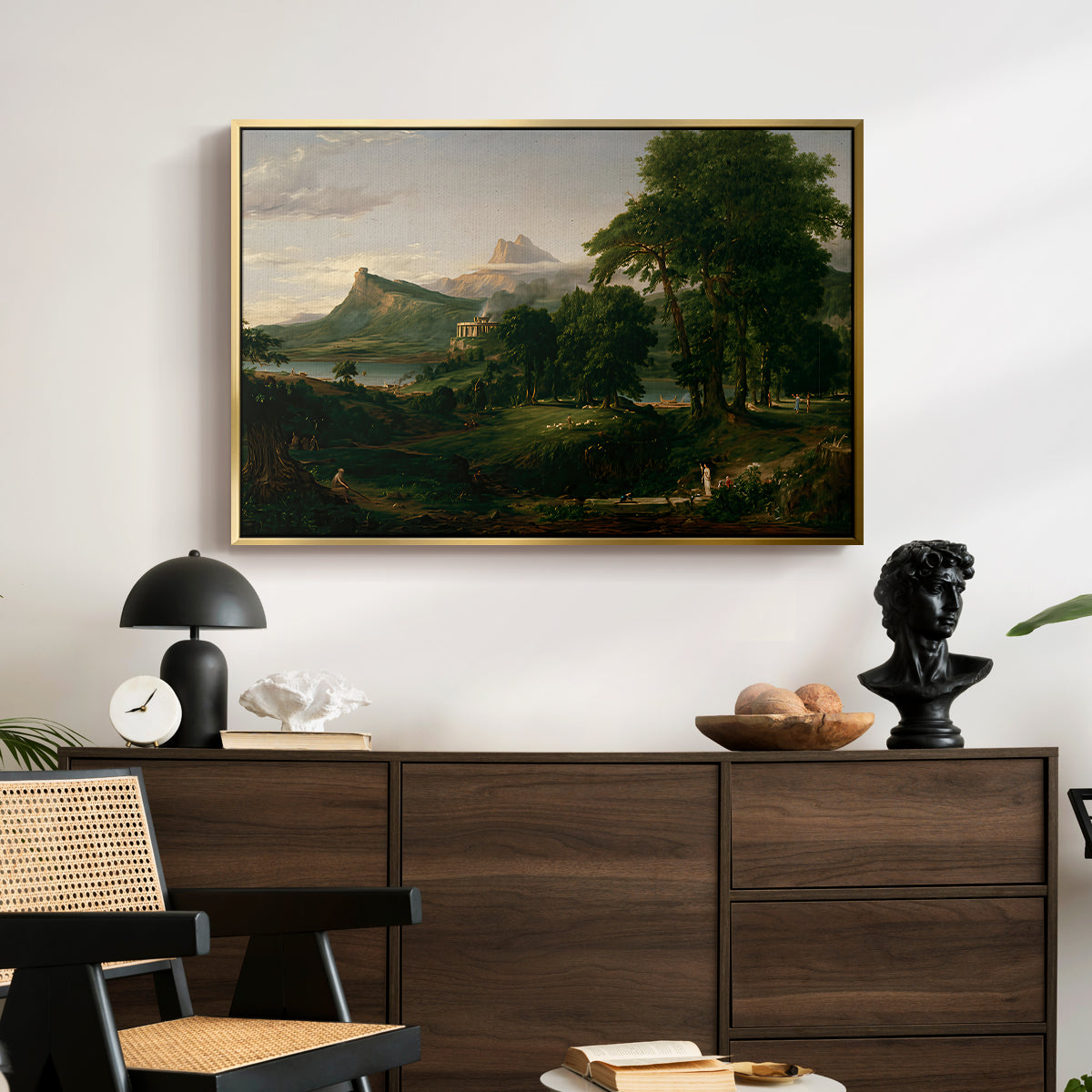 The Course of Empire: The Arcadian or Pastoral State, 1834 - Floater Framed Canvas Print