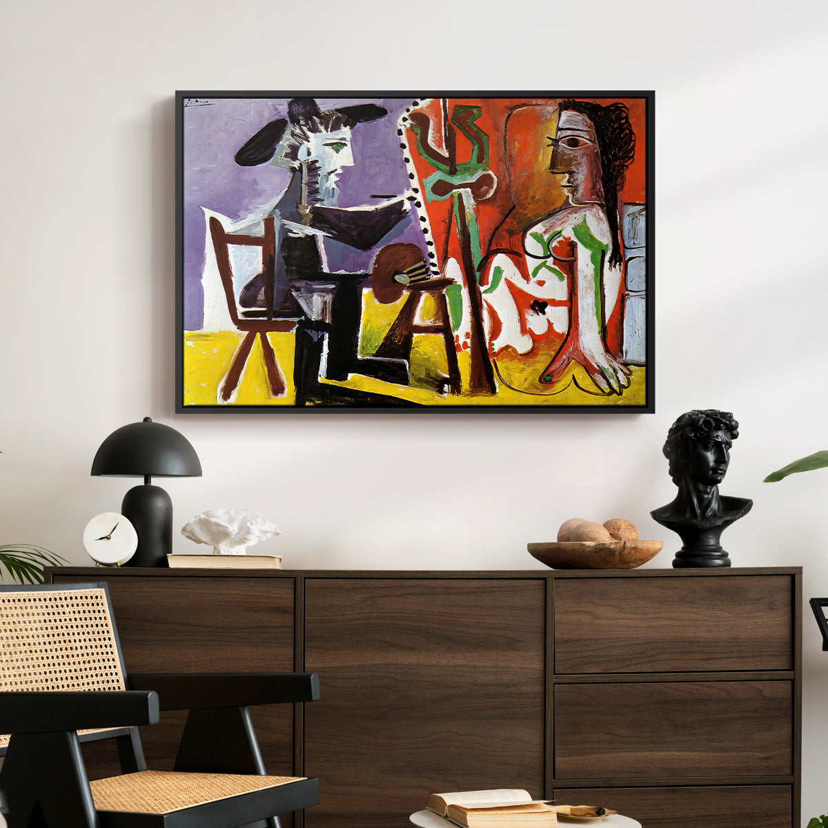 The Painter and His Model, 1963 - Floater Framed Canvas Print