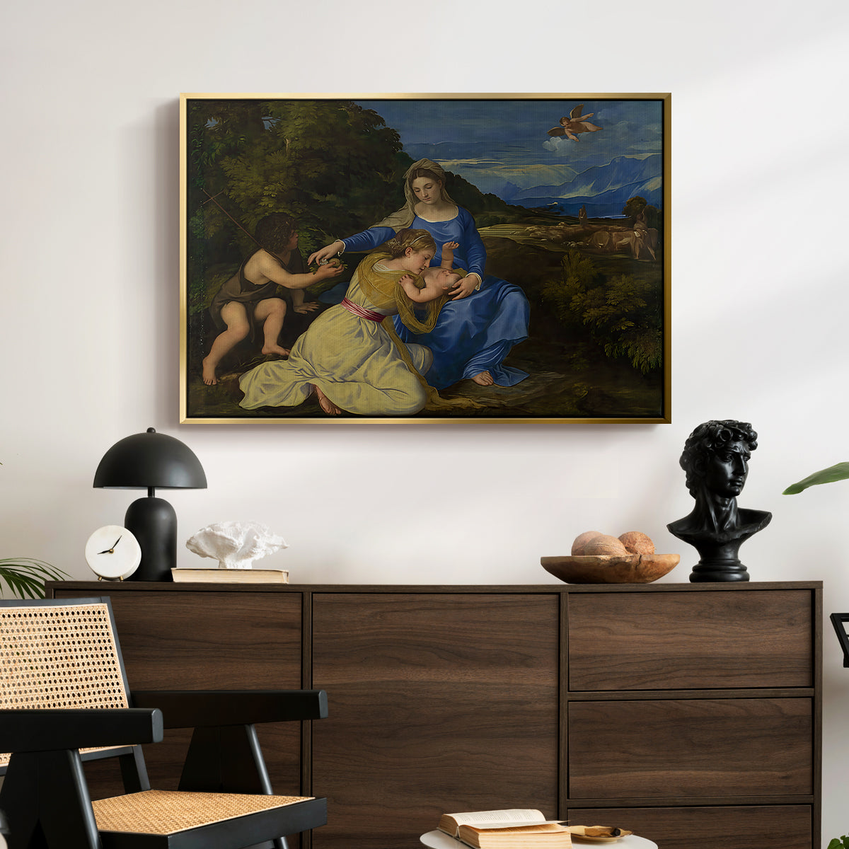 The Aldobrandini Madonna, 1532 - Floater Framed Canvas Print