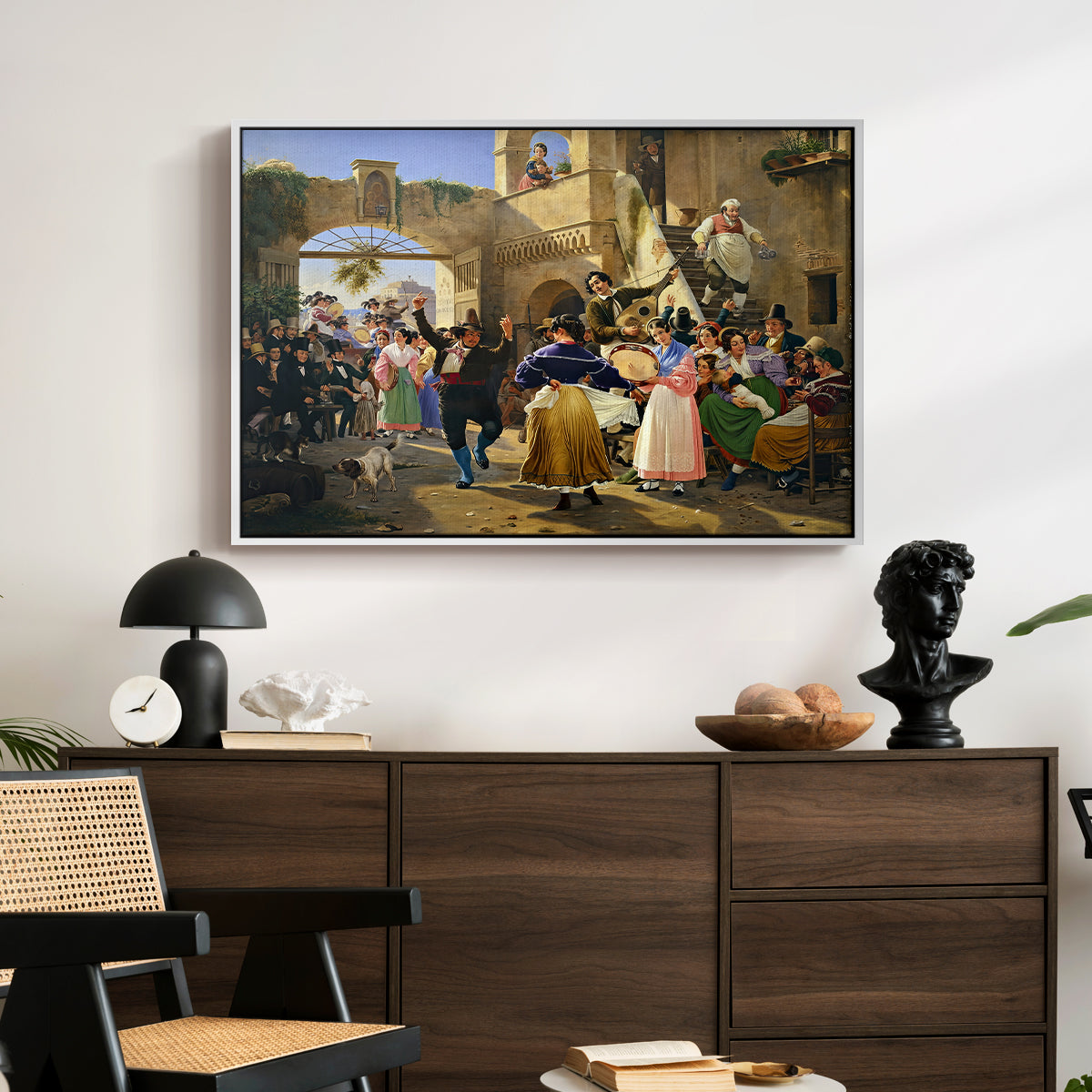 Romans Gathered for Merriment at an Osteria, 1839 - Floater Framed Canvas Print