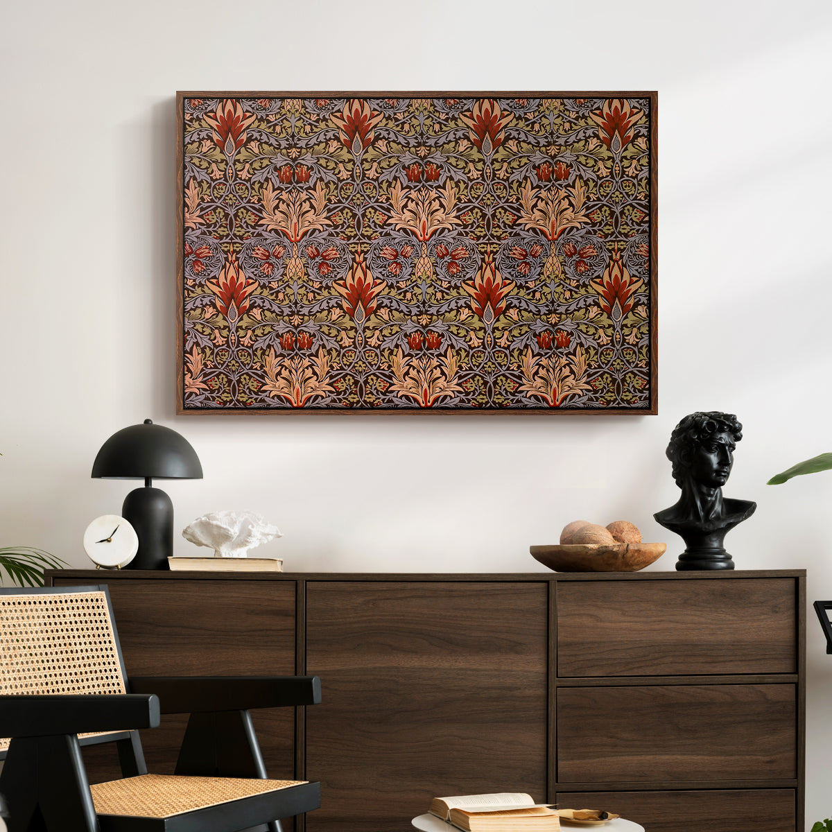 Snakeshead - Red/Cumin, c. 1876 - Floater Framed Canvas Print