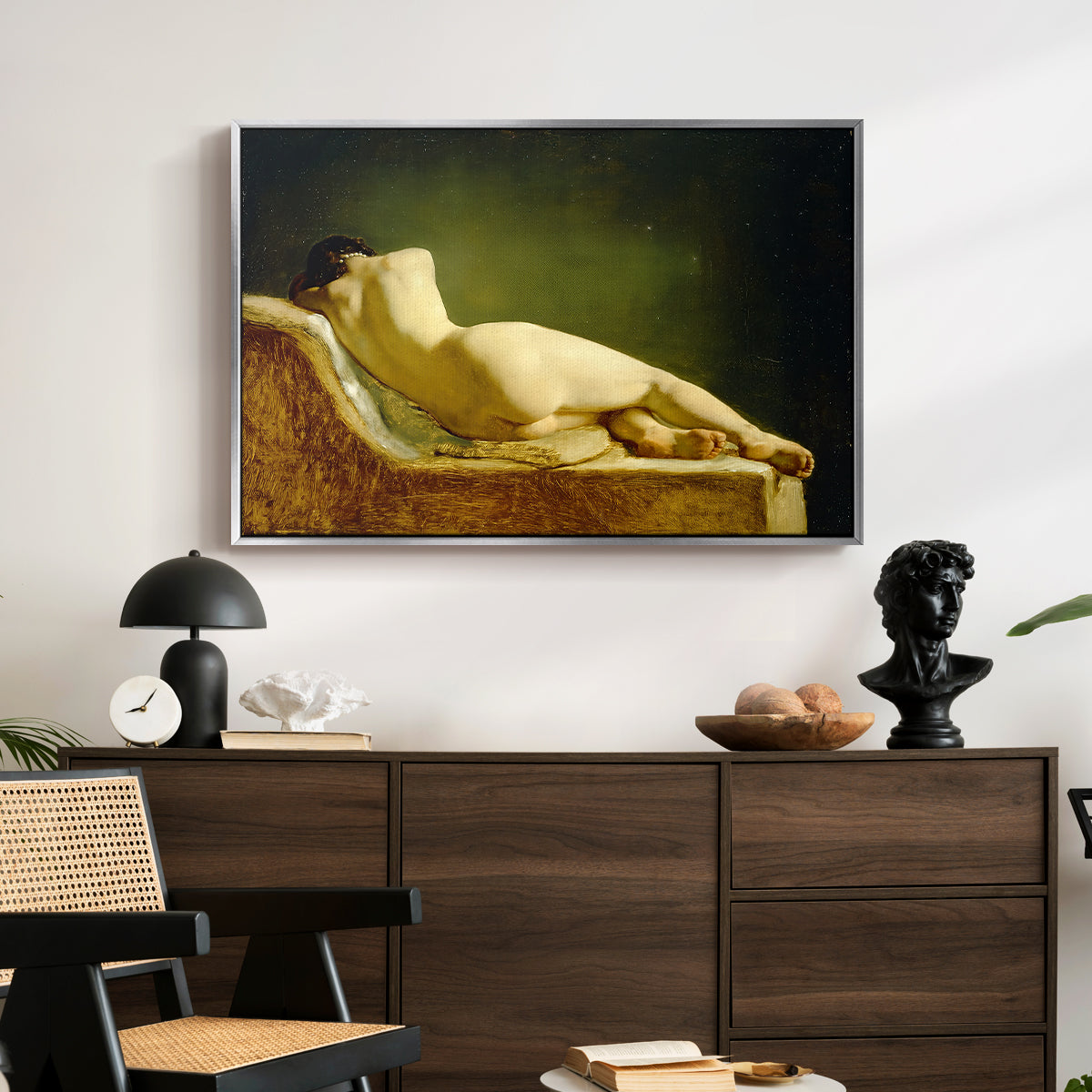 Reclining Nude (Liggende model), 1833 - Floater Framed Canvas Print