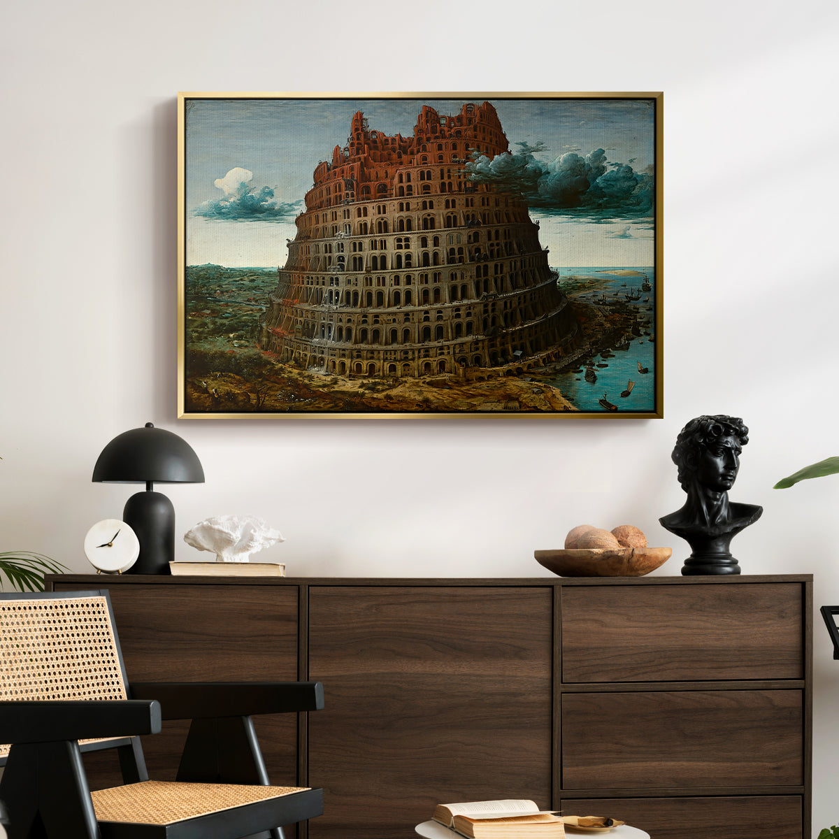 The Tower of Babel, c. 1568 - Floater Framed Canvas Print