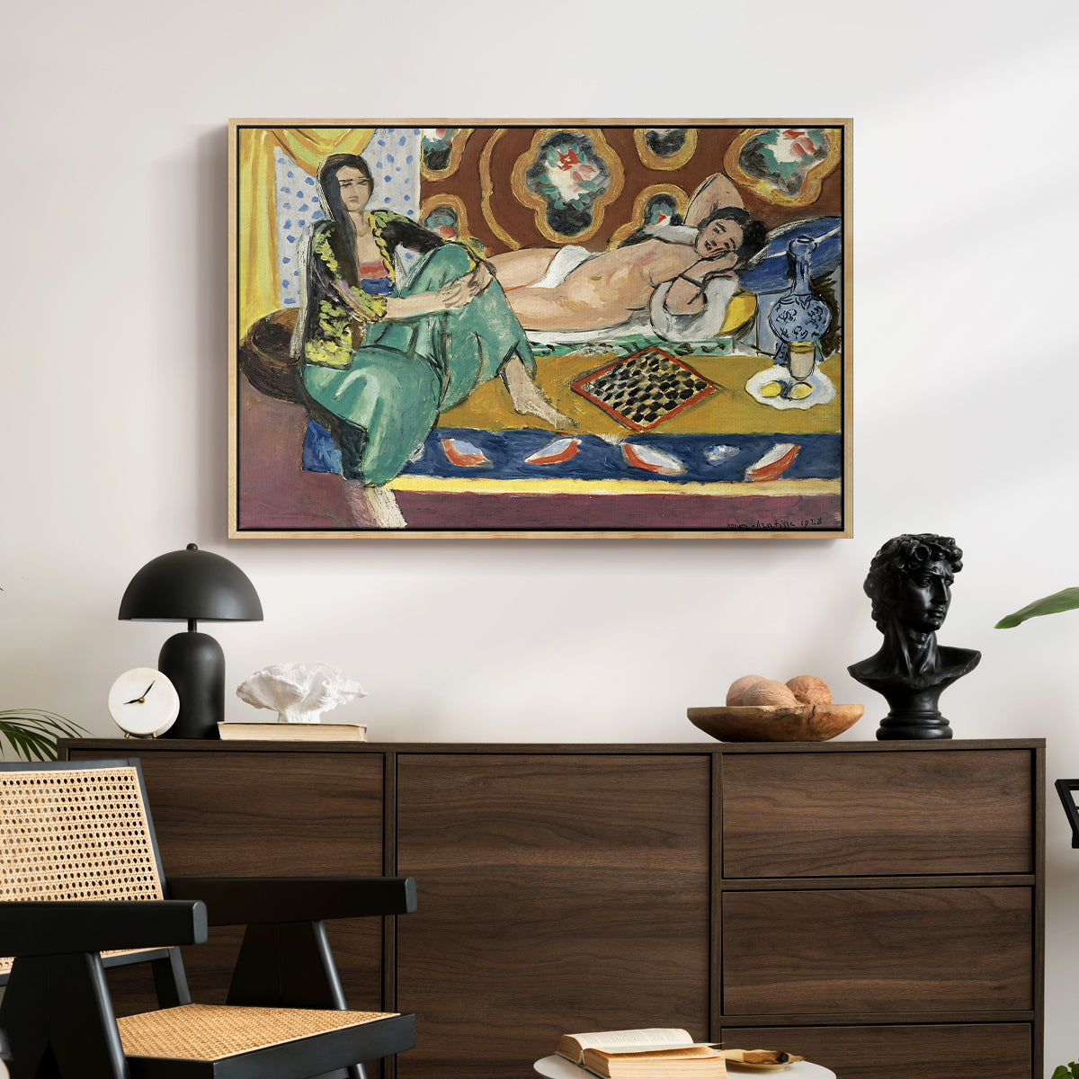 Odalisques Playing Checkers (Odalisques jouant aux dames), 1928 - Floater Framed Canvas Print