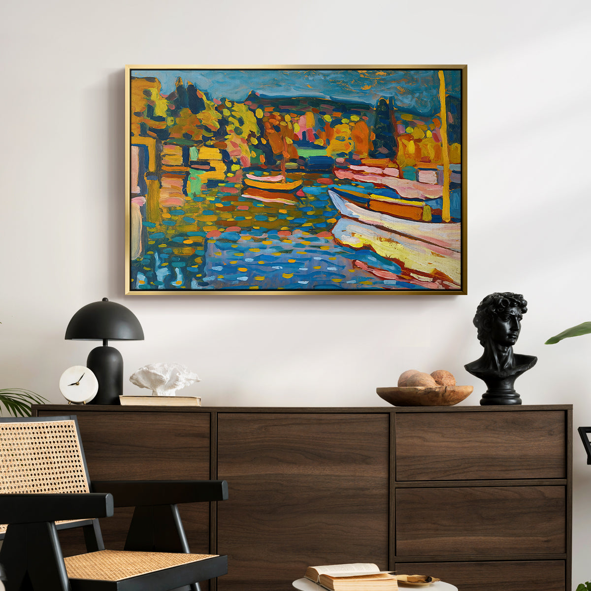 Study for Autumn Landscape with Boats, 1908 - Floater Framed Canvas Print