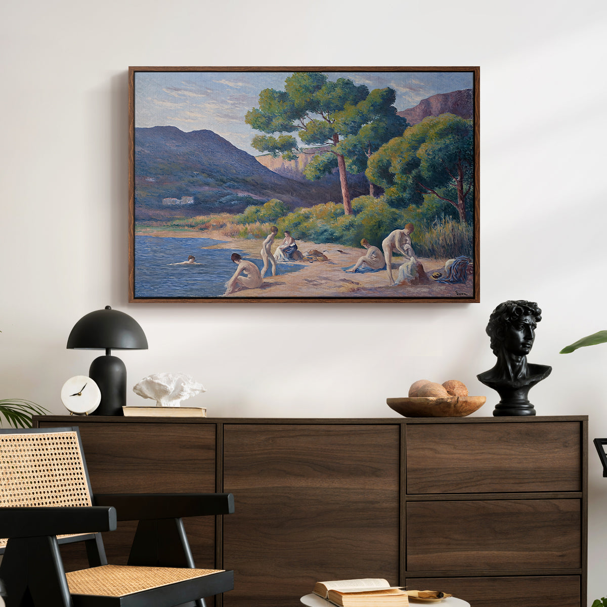 Bathers in Saint-Tropez, c. 1909 - Floater Framed Canvas Print