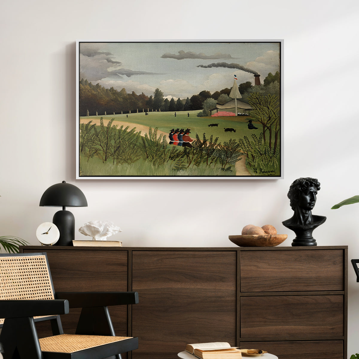 The Chair Factory at Alfortville, 1897 - Floater Framed Canvas Print