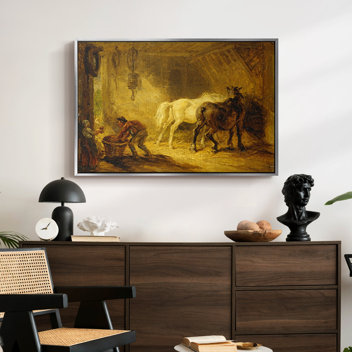Heath Ewe and Lambs, 1810 - Floater Framed Canvas Print