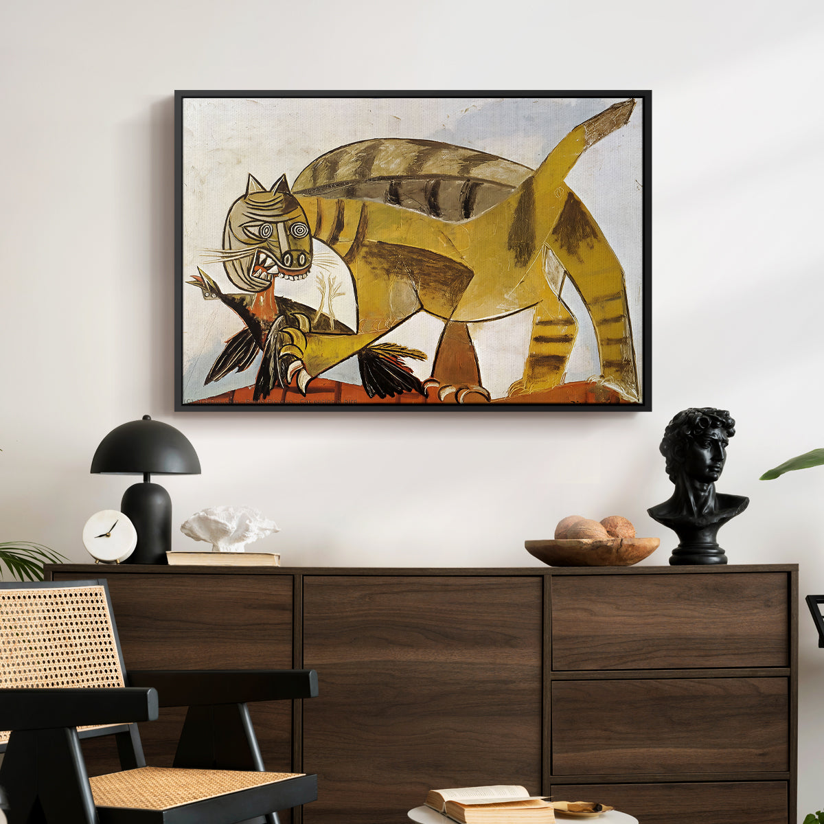 Cat Eating a Bird, 1939 - Floater Framed Canvas Print