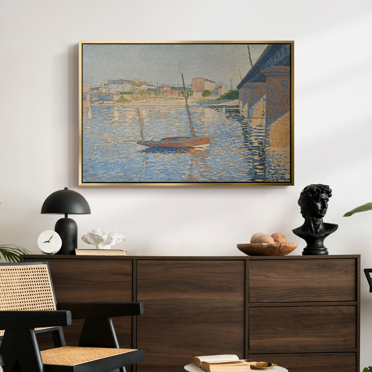 Le Clipper, Asnières, 1887 - Floater Framed Canvas Print