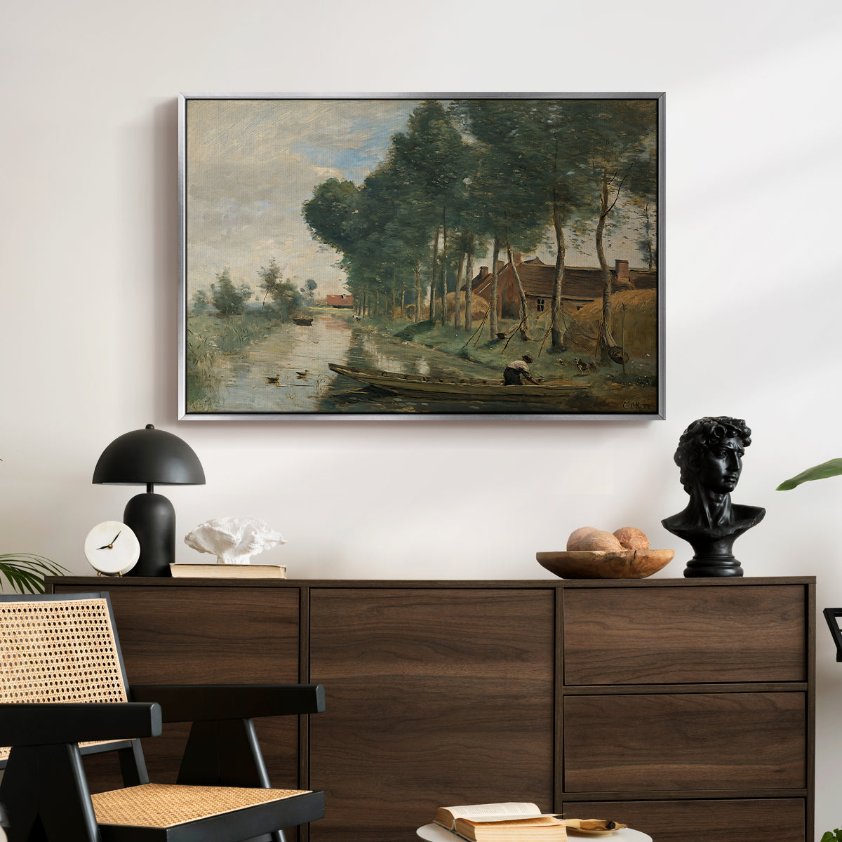 Landscape at Arleux-du-Nord, c. 1871-1874 - Floater Framed Canvas Print