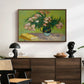 Vase with Oleanders and Books, 1888 - Floater Framed Canvas Print
