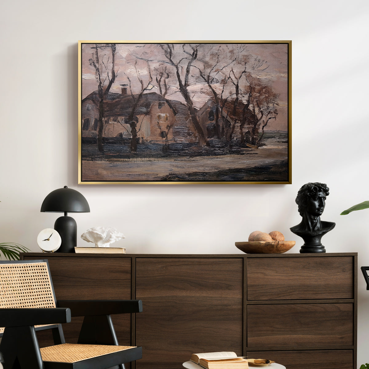 Farm near Duivendrecht in the Evening, c. 1905 - Floater Framed Canvas Print