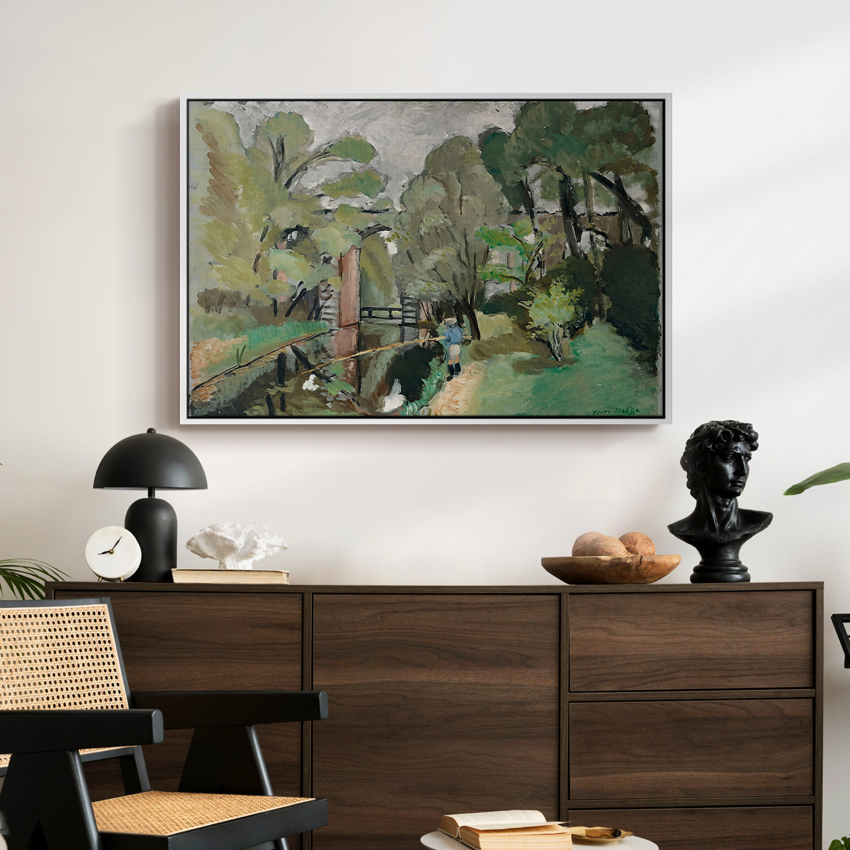 The Little Fisherman, Maintenon, 1918 - Floater Framed Canvas Print