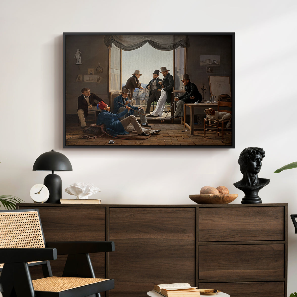 A Group of Danish Artists in Rome, 1837 - Floater Framed Canvas Print