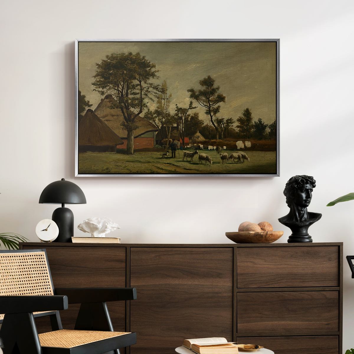 Farmhouse, c. 1865-1875 - Floater Framed Canvas Print