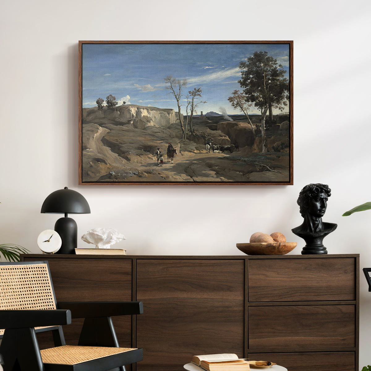 La Cervara, the Roman Campagna, c. 1830-1831 - Floater Framed Canvas Print