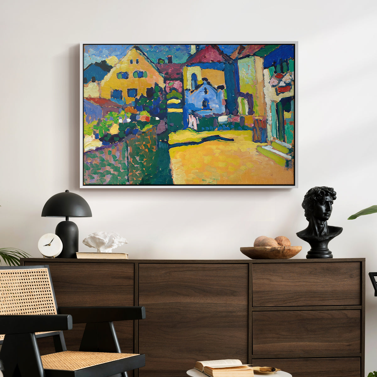 Green Lane in Murnau, 1909 - Floater Framed Canvas Print