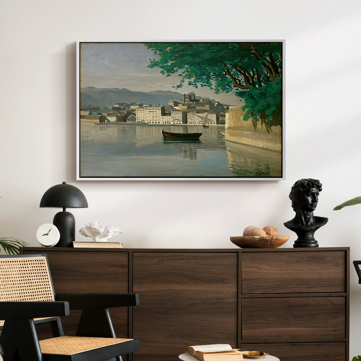 Geneva View of Part of the City, c. 1834-1835 - Floater Framed Canvas Print