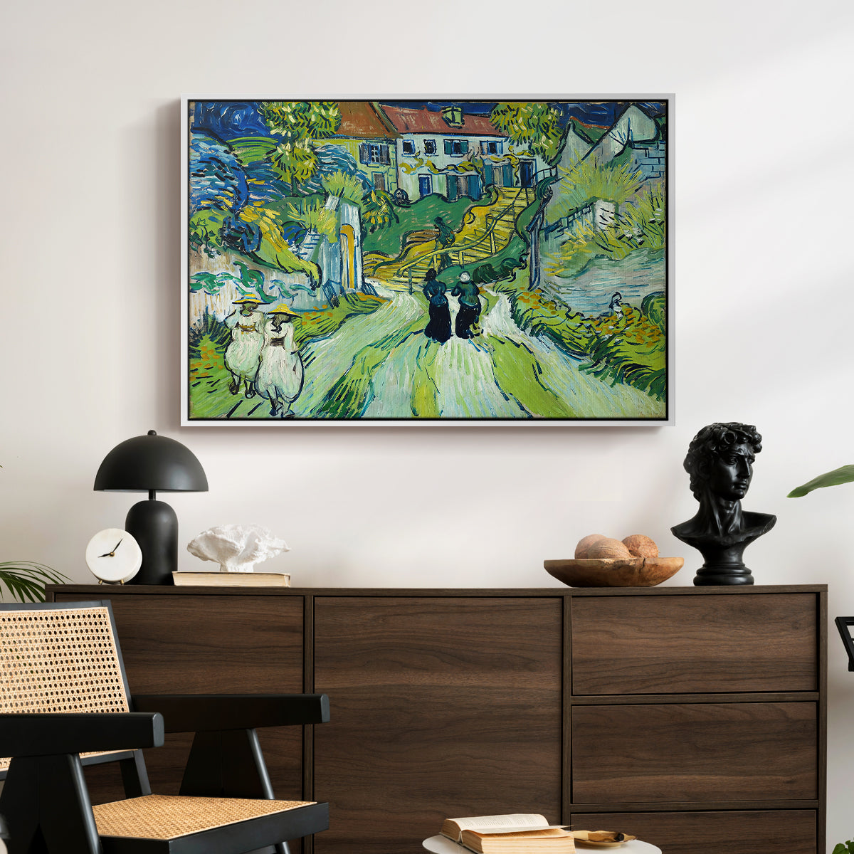 Stairway at Auvers, 1890 - Floater Framed Canvas Print