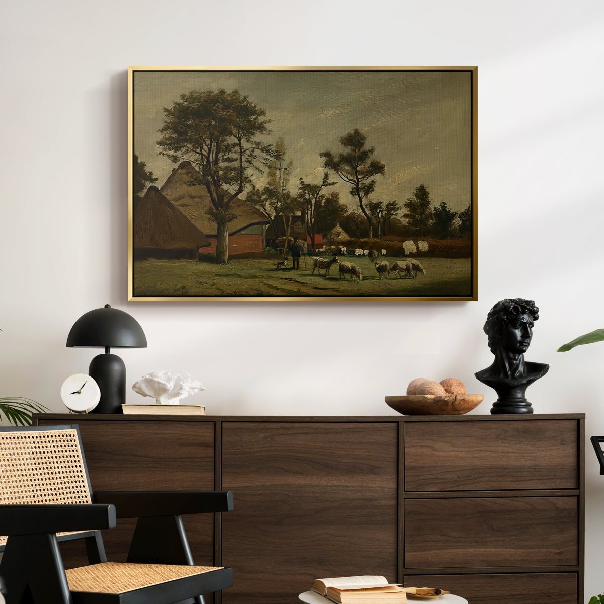 Farmhouse, c. 1865-1875 - Floater Framed Canvas Print