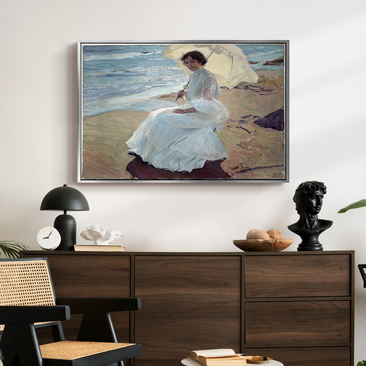 Clotilde on the Beach, 1904 - Floater Framed Canvas Print