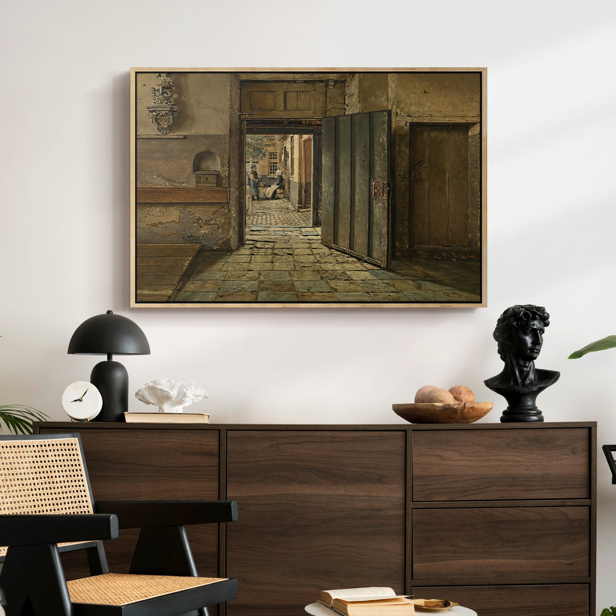 The Conversation, 1884 - Floater Framed Canvas Print