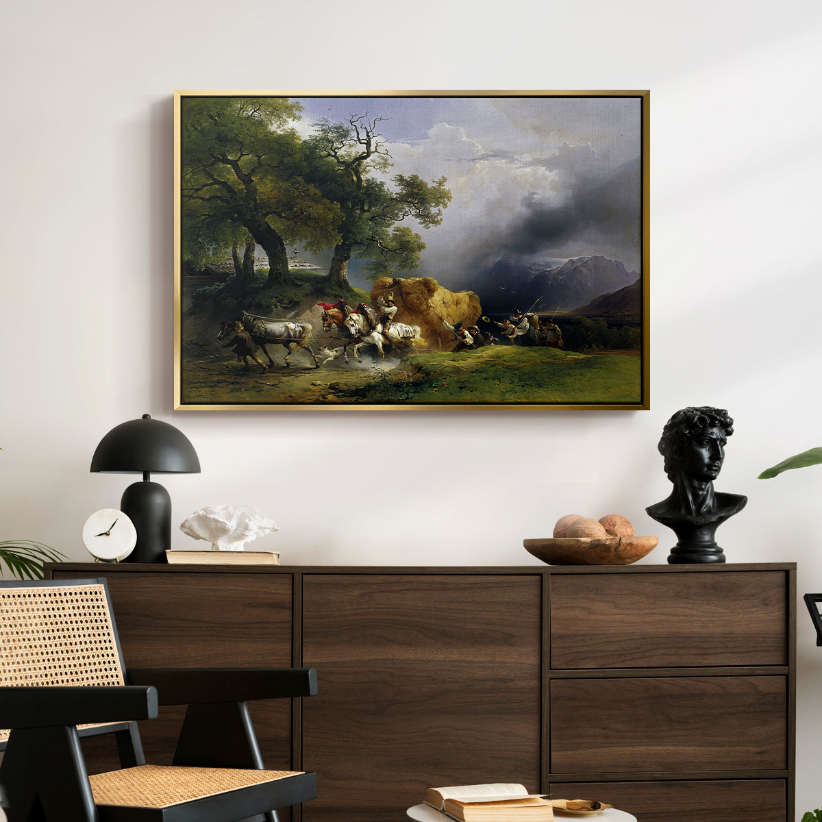 The Harvest Wagon (Der Heuwagen), c. 1850 - Floater Framed Canvas Print