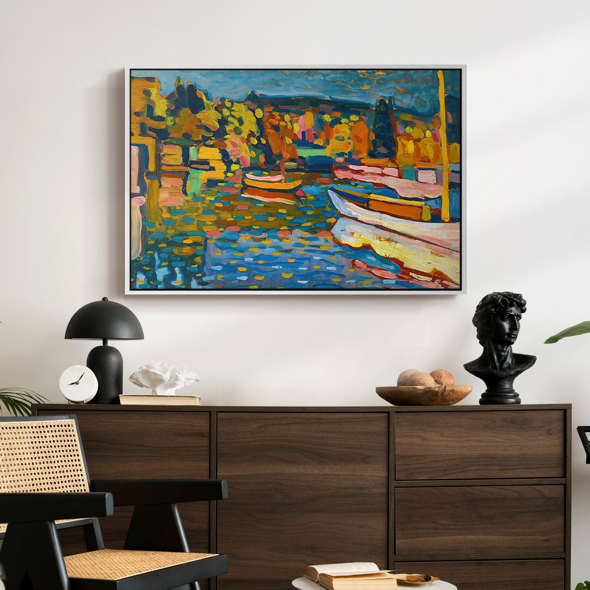 Study for Autumn Landscape with Boats, 1908 - Floater Framed Canvas Print