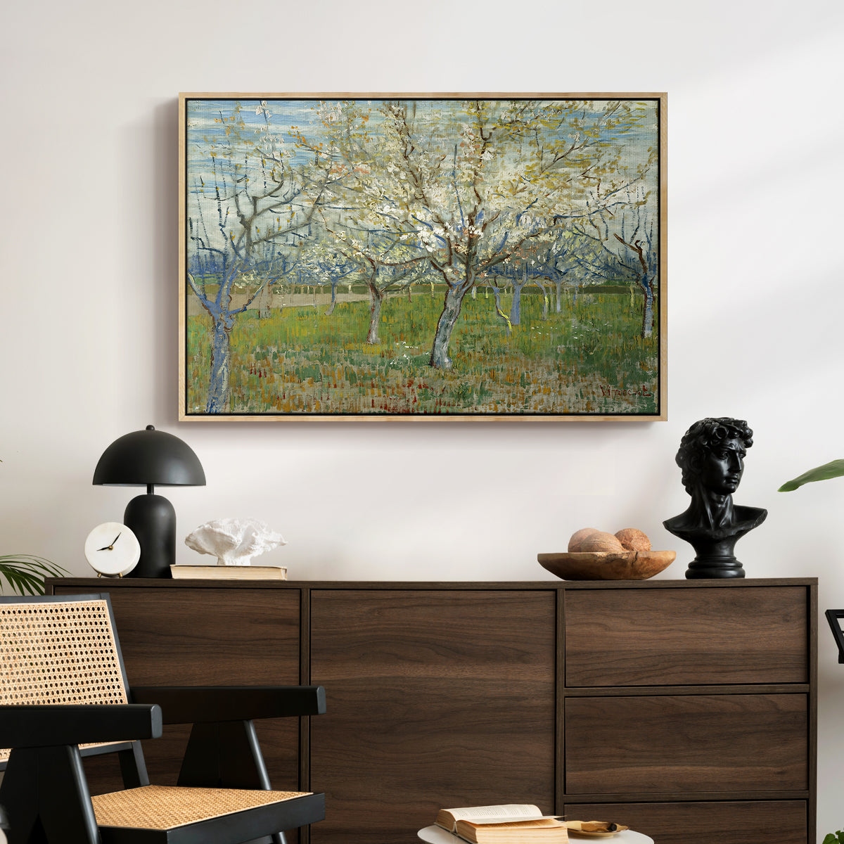 The Pink Orchard, 1888 - Floater Framed Canvas Print