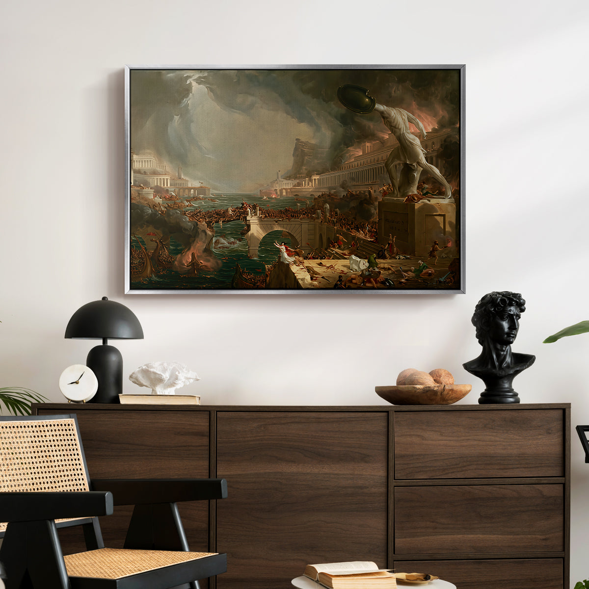 The Course of Empire: Destruction, 1836 - Floater Framed Canvas Print