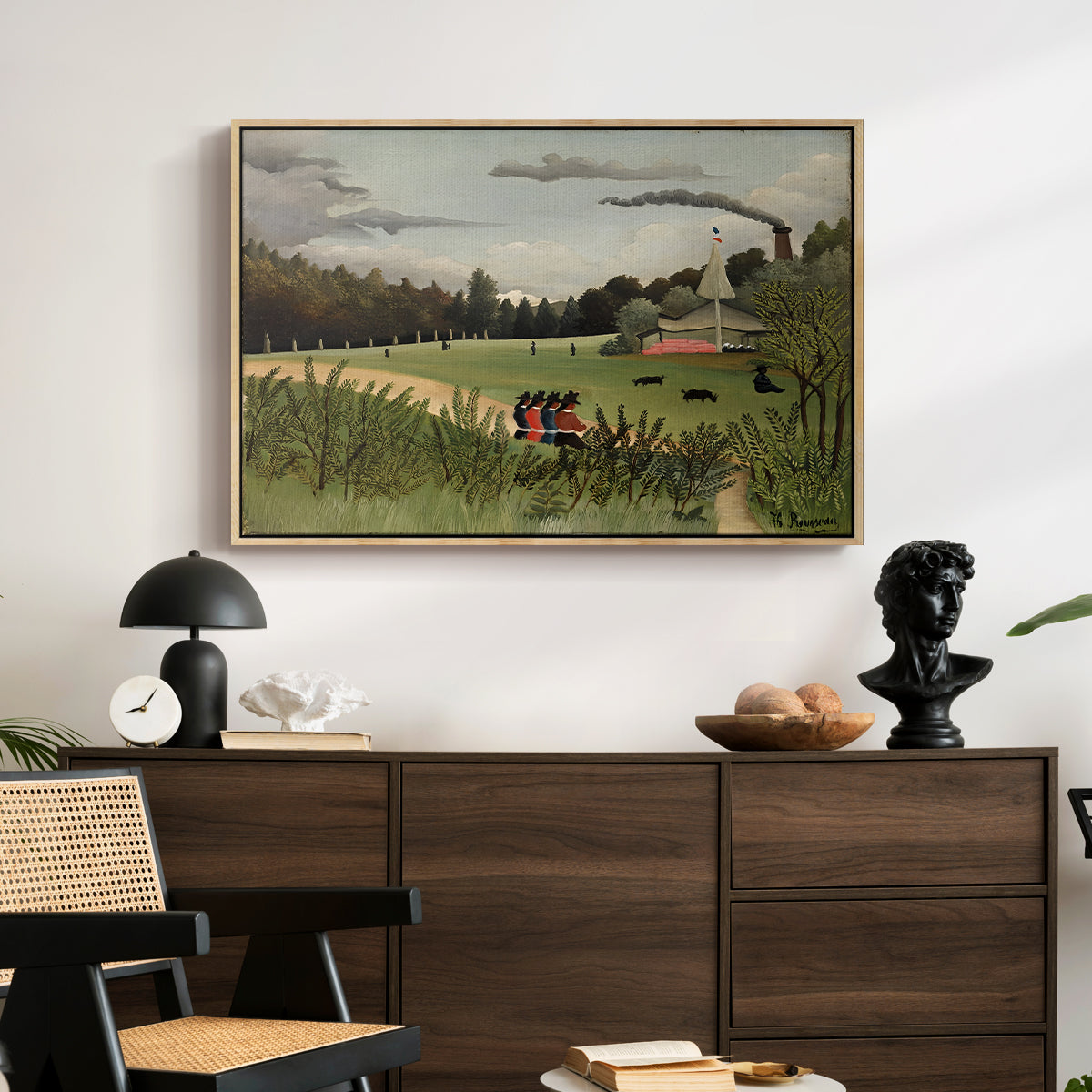 The Chair Factory at Alfortville, 1897 - Floater Framed Canvas Print